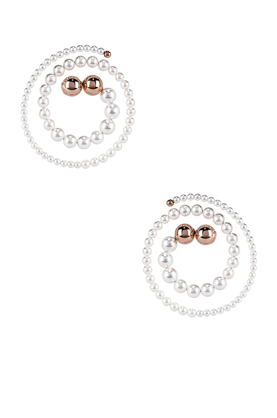 Image 1 of Y/Project Pearl Spiral Earrings in White