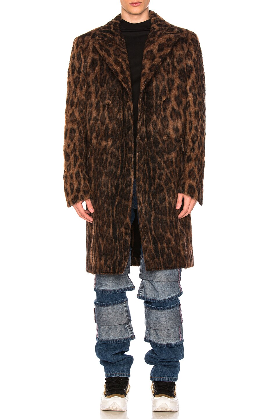 Image 1 of Y/Project Leopard Coat in Brown