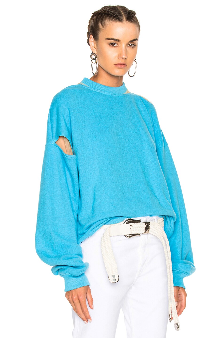 Image 1 of Y/Project Cut Out Sweater in Blue
