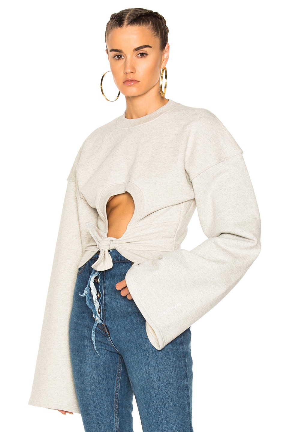 Image 1 of Y/Project Cropped Sweater in Gris Chine