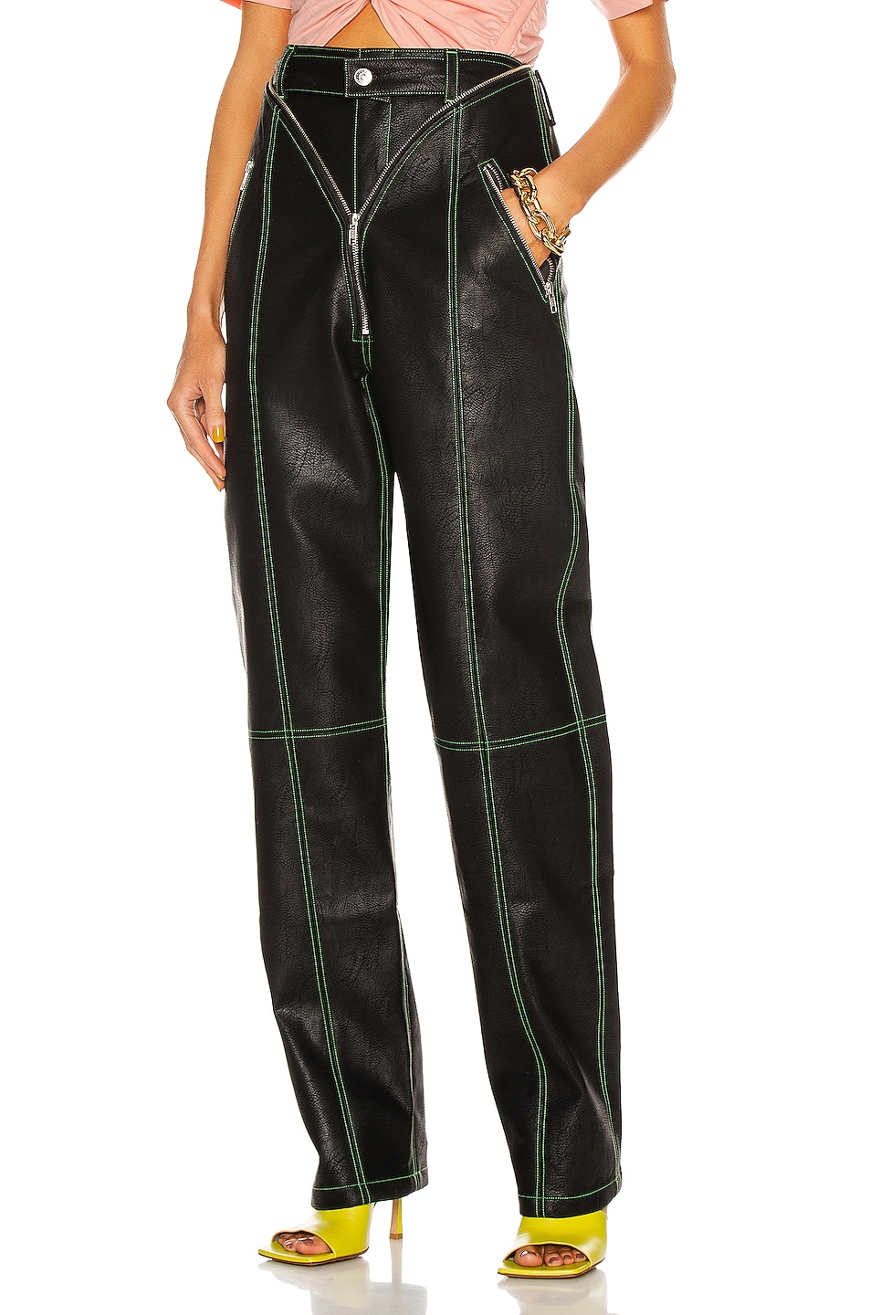 Image 1 of Y/Project Vegan Leather Pant in Black