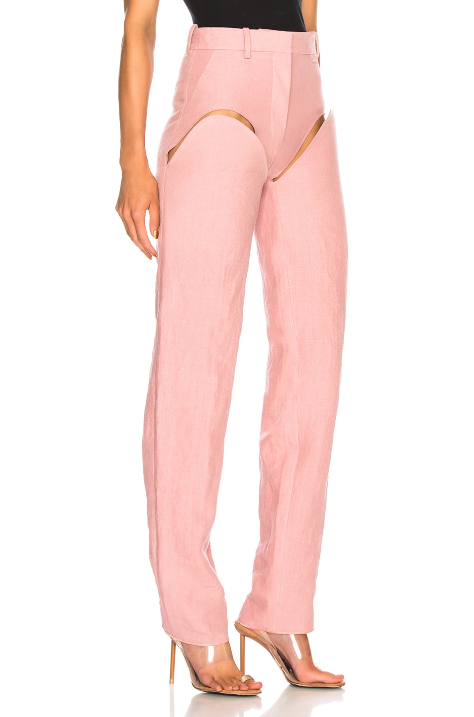 Image 1 of Y/Project Front Cut Tailored Pant in Pink