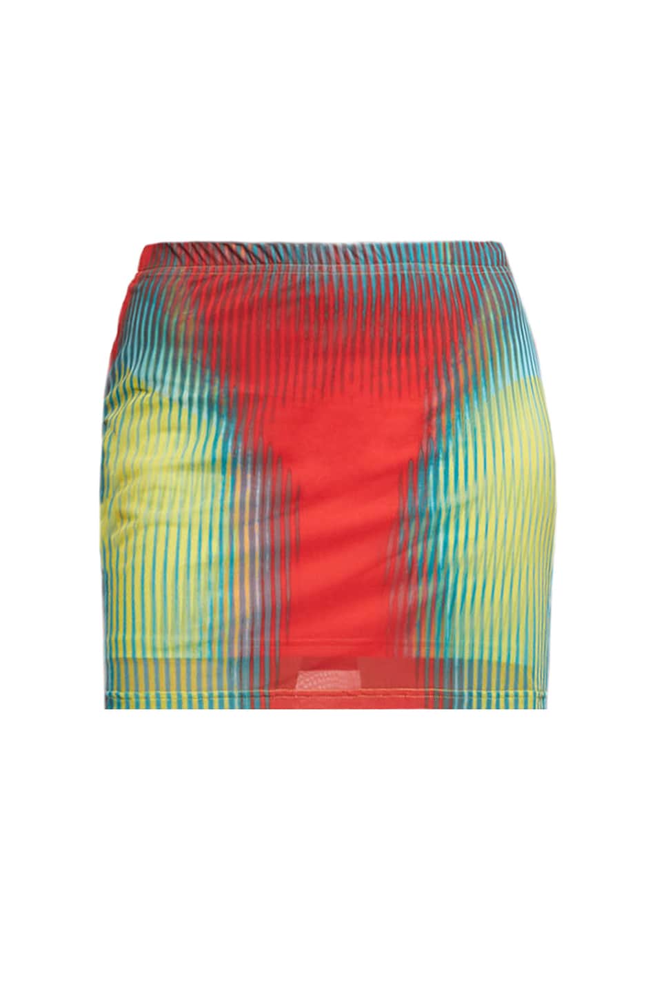 Image 1 of Y/Project x Jean-Paul Gaultier Body Morph Mini Skirt in Yellow, Red, & Blue