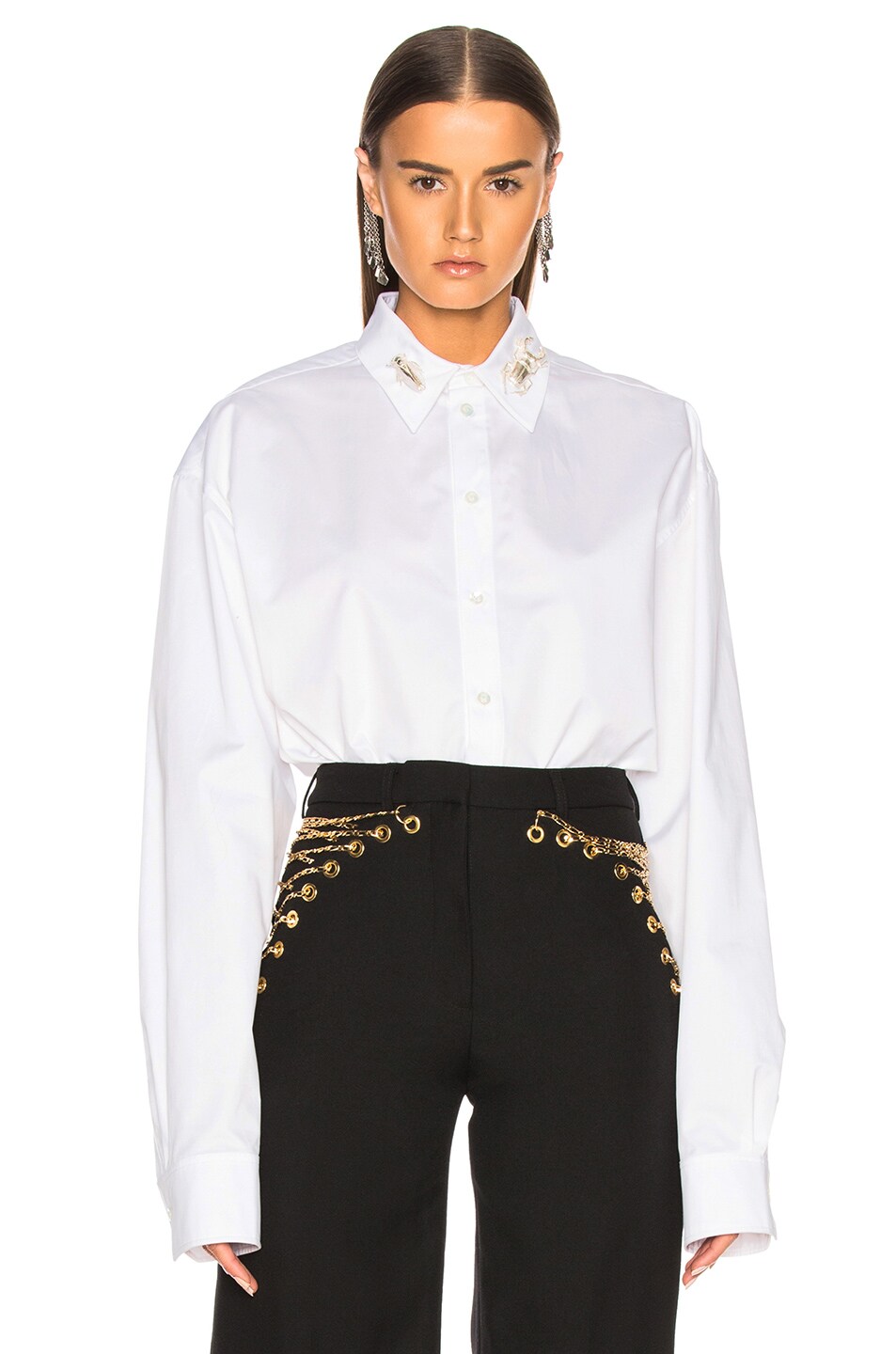 Image 1 of Y/Project Embellished Collar Shirt in White