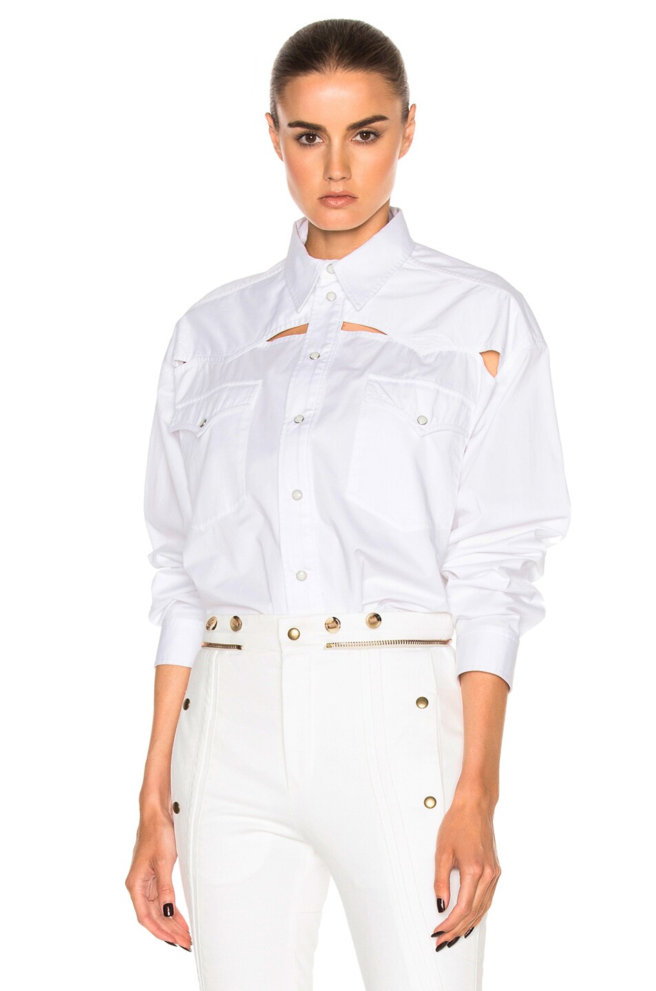 Image 1 of Y/Project Oversized Button Down Shirt in White
