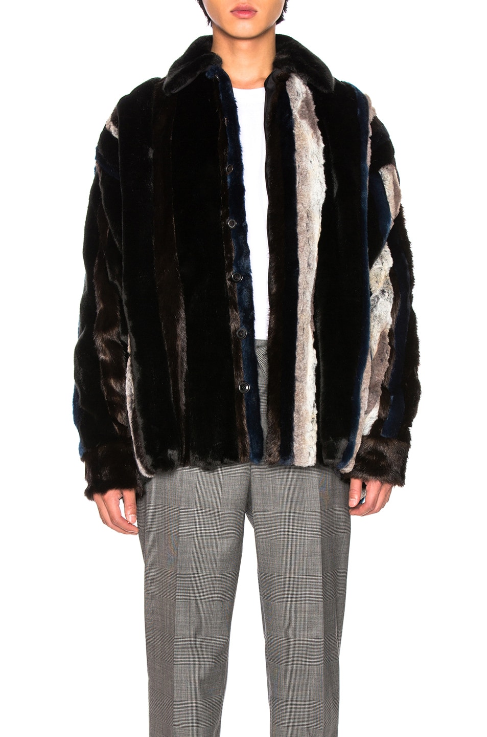 Image 1 of Y/Project Faux Fur Shirt in Brown