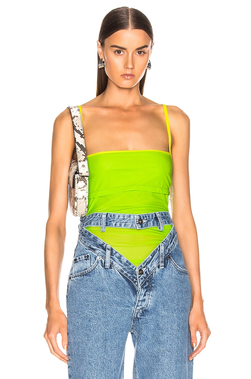 Image 1 of Y/Project Layered Tank Top in Neon Green