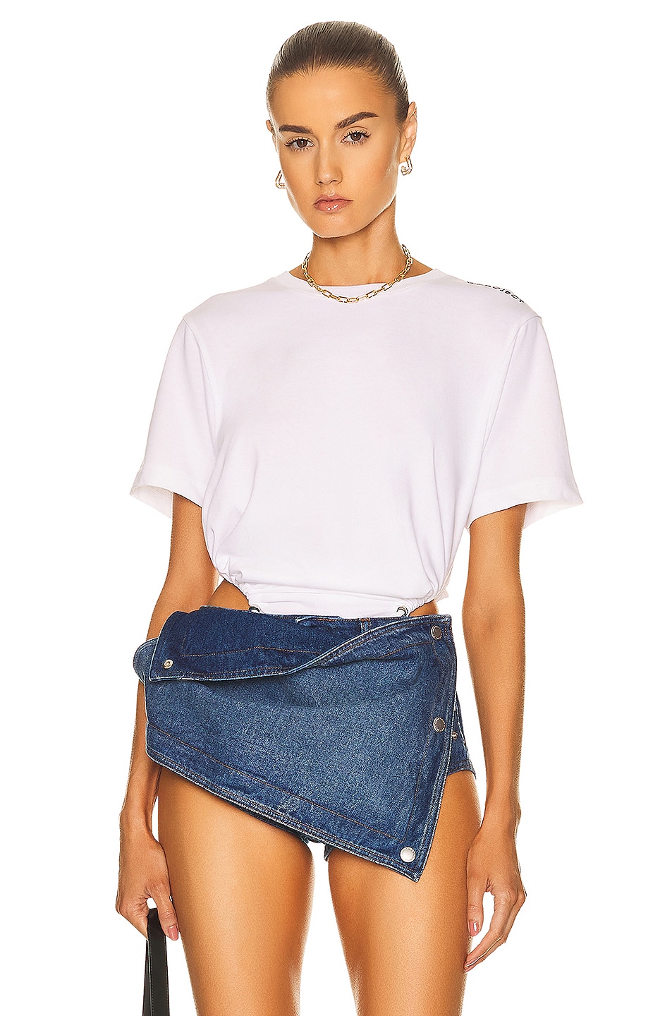 Image 1 of Y/Project Classic Ruched Body T-Shirt in White