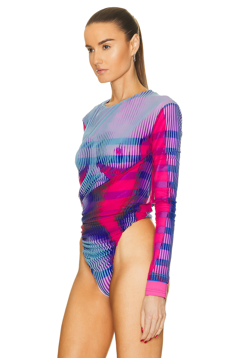 Y/Project x Jean-Paul Gaultier Body Morph Bodysuit in Pink & Blue | FWRD