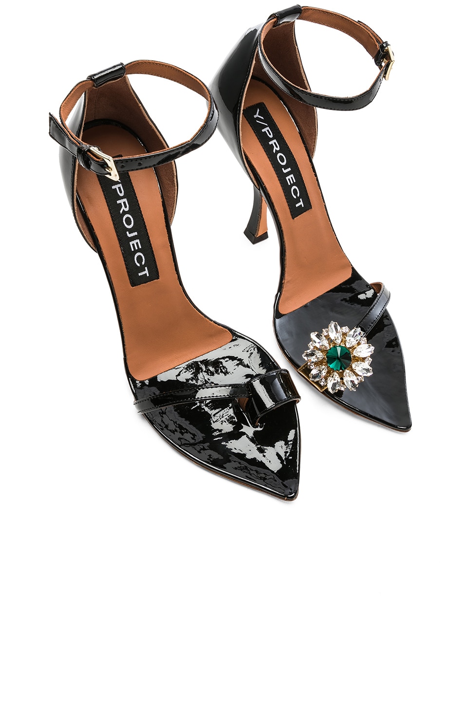 Image 1 of Y/Project High Heel Crystal Sandal in Black
