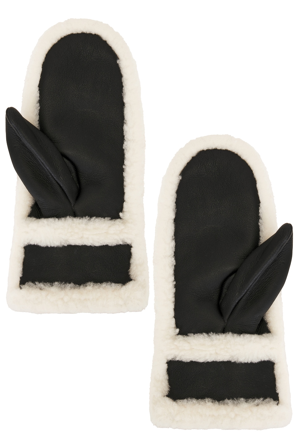 Yves Salomon Merino Mittens In Black