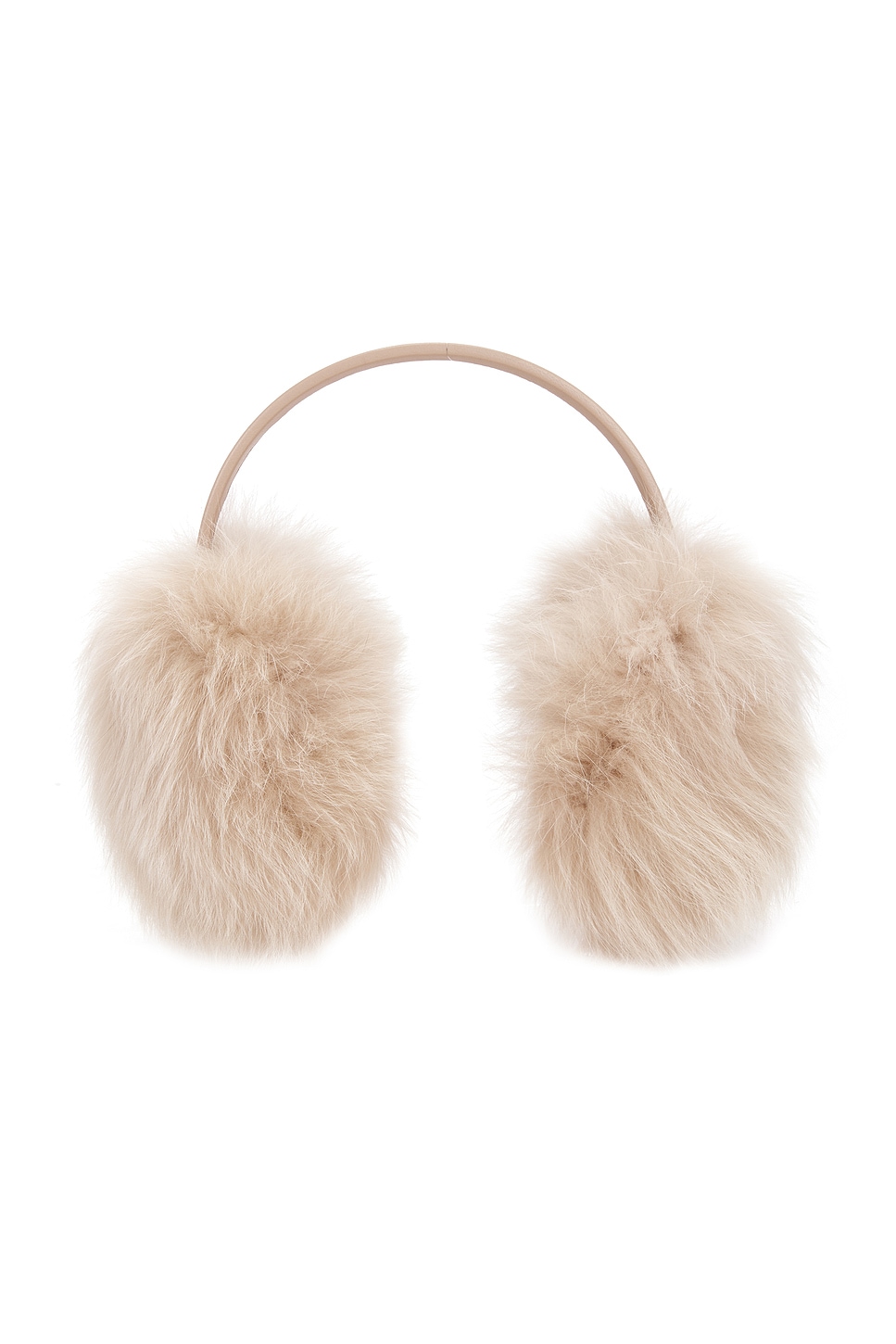 Yves Salomon Fox Fur Earmuffs in Beige