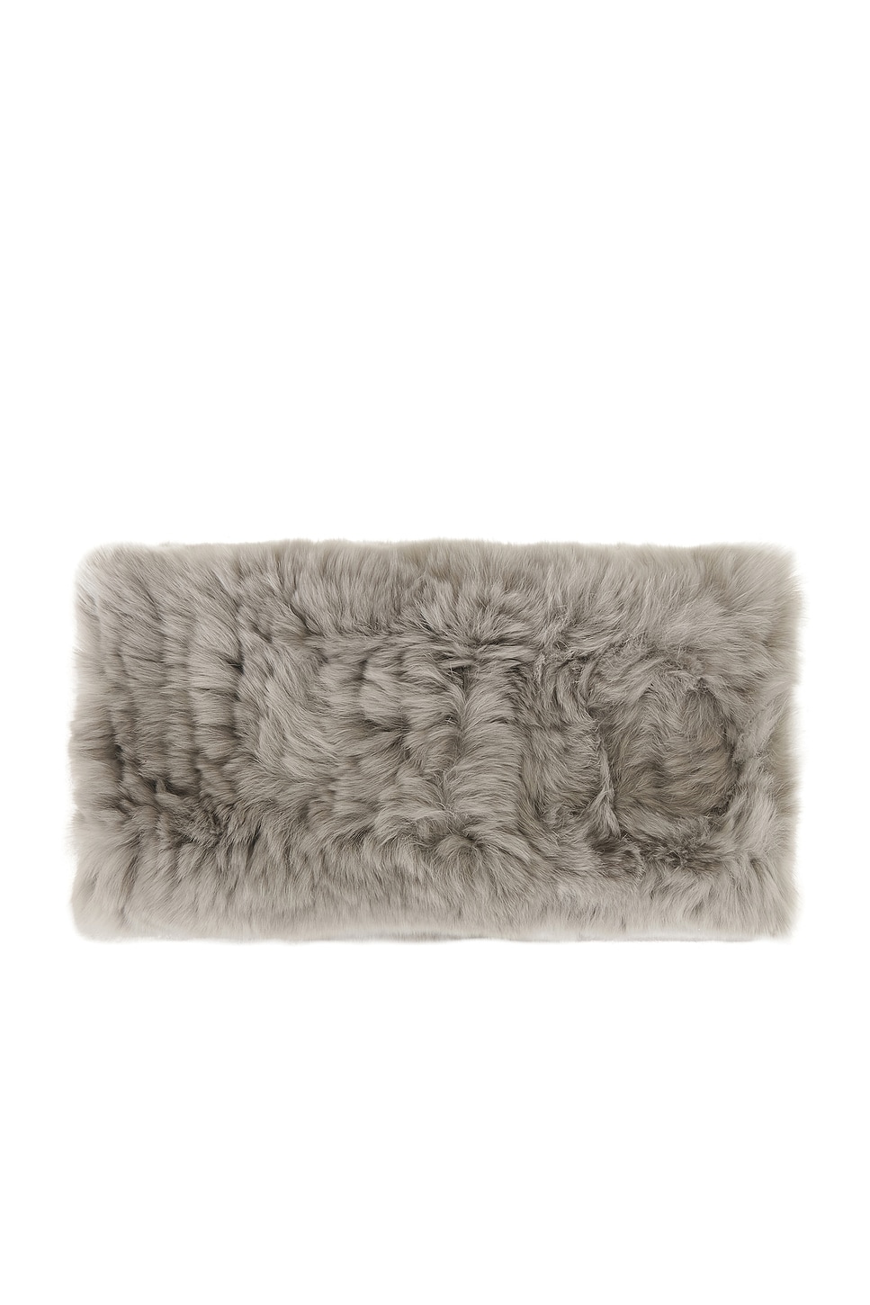 Yves Salomon Knitted Rex Rabbit Headband In Gray