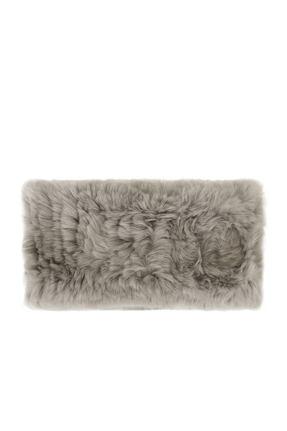 Yves Salomon Knitted Rex Rabbit Headband In Gray