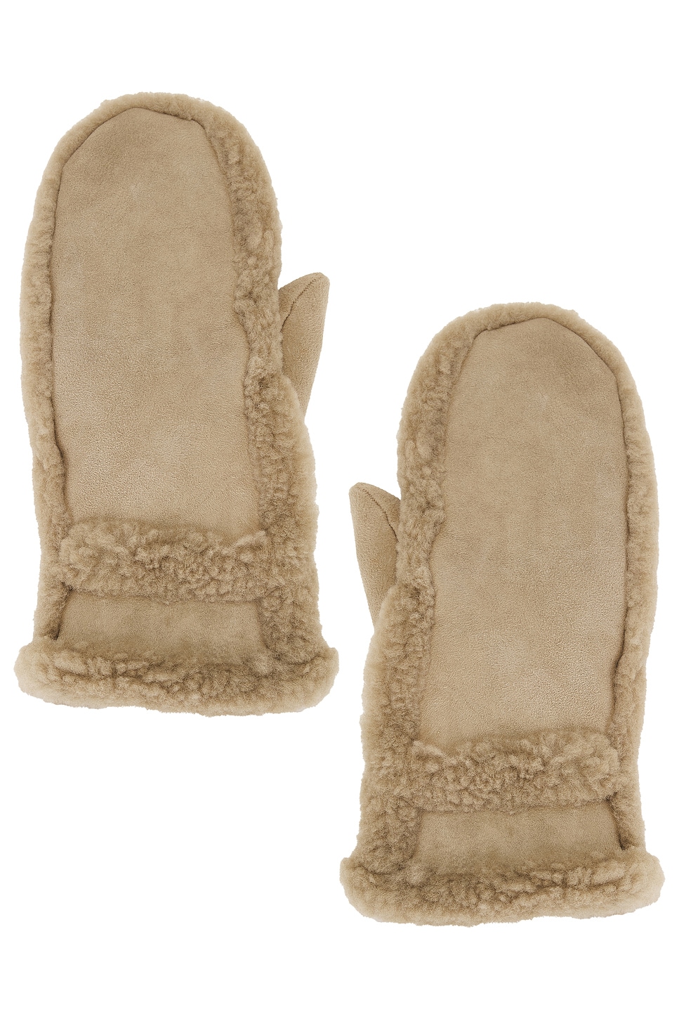 Yves Salomon Merino Mittens In Brown