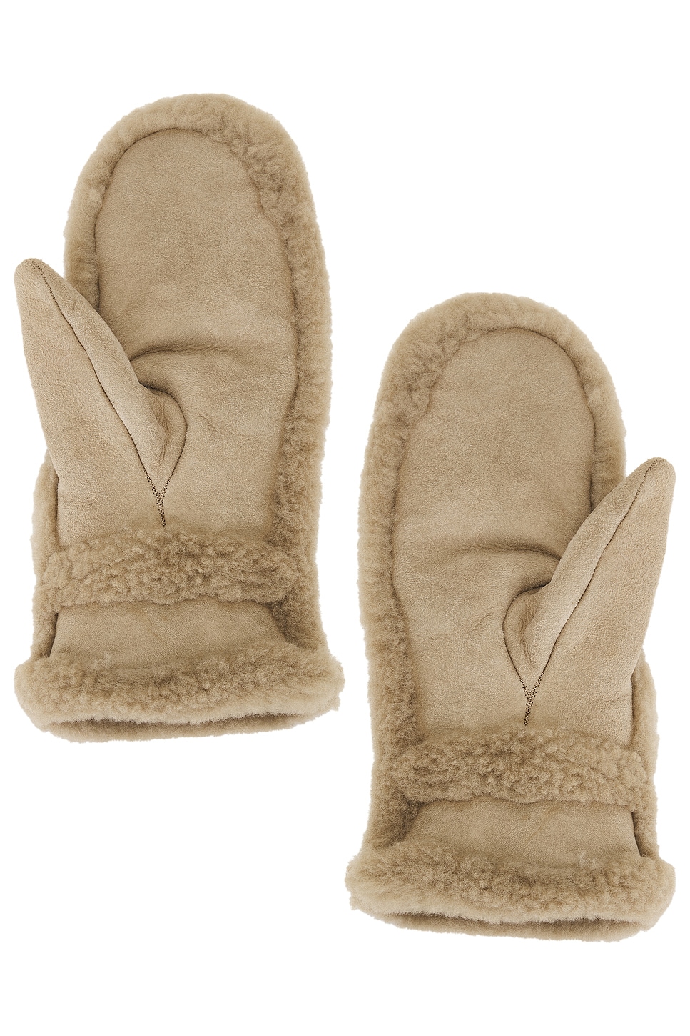 Yves Salomon Merino Mittens In Brown