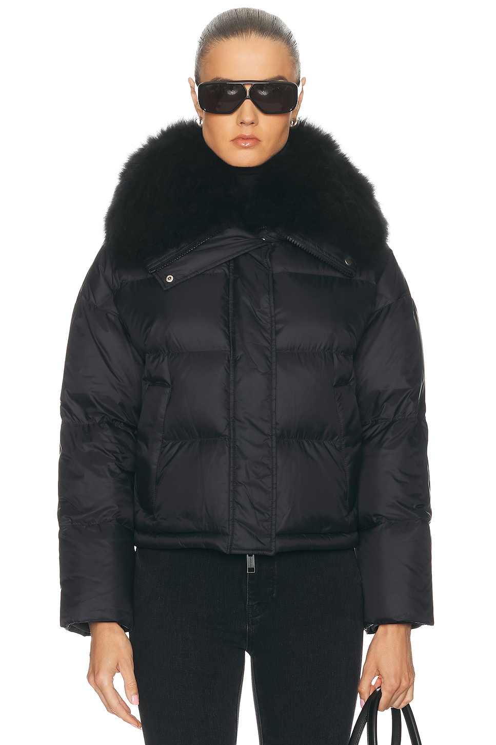 Image 1 of Yves Salomon Short Down Jacket in Noir