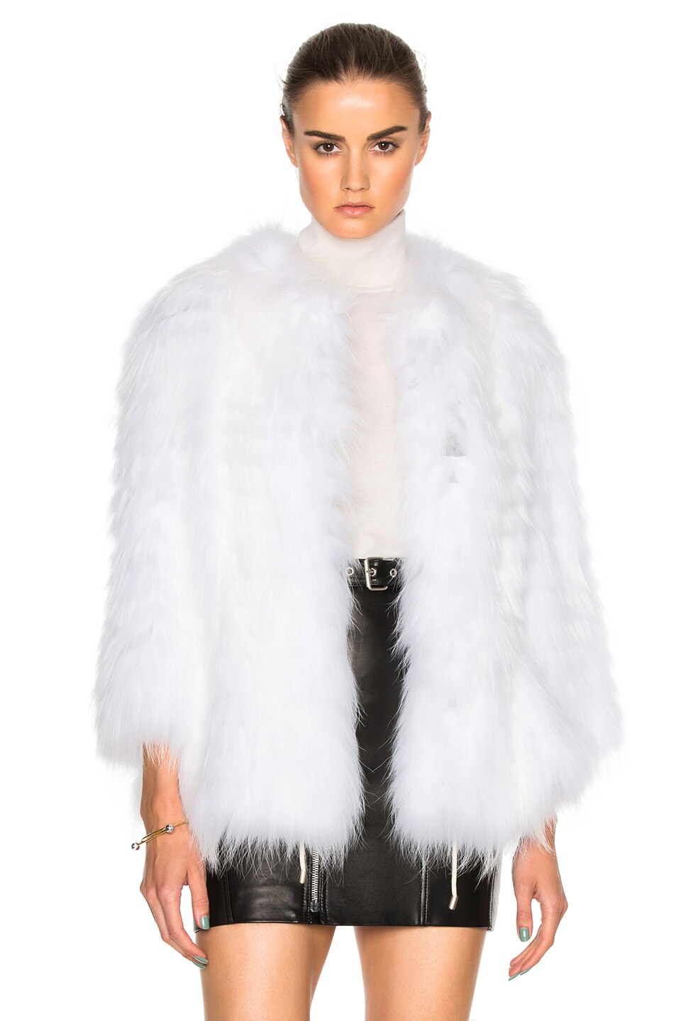 Image 1 of Yves Salomon Asiatic Raccoon Jersey Jacket in White