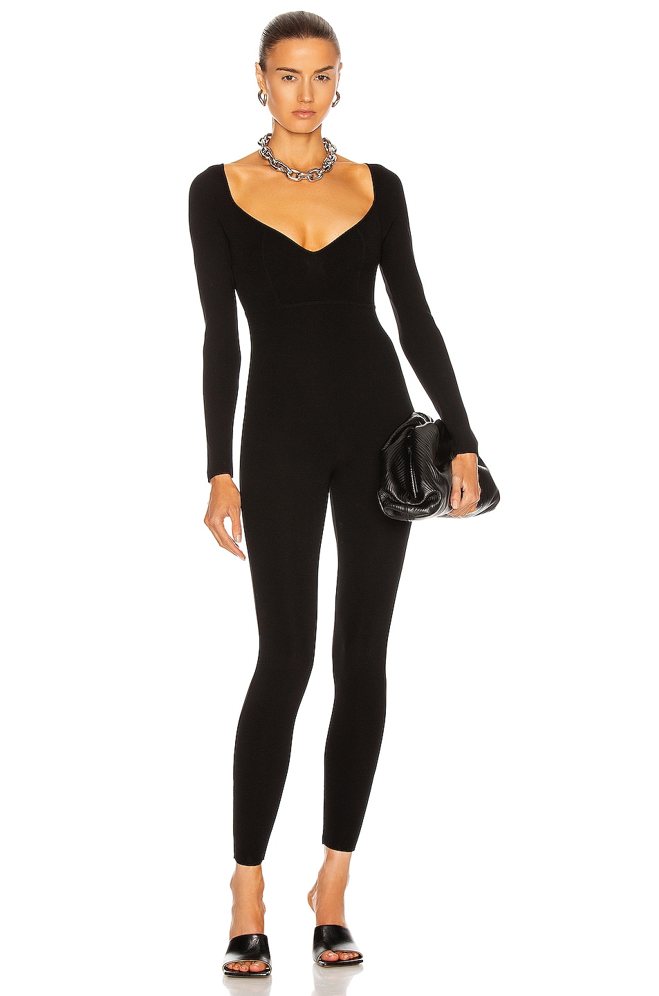 Image 1 of Zeynep Arcay Princess Knit Catsuit in Black