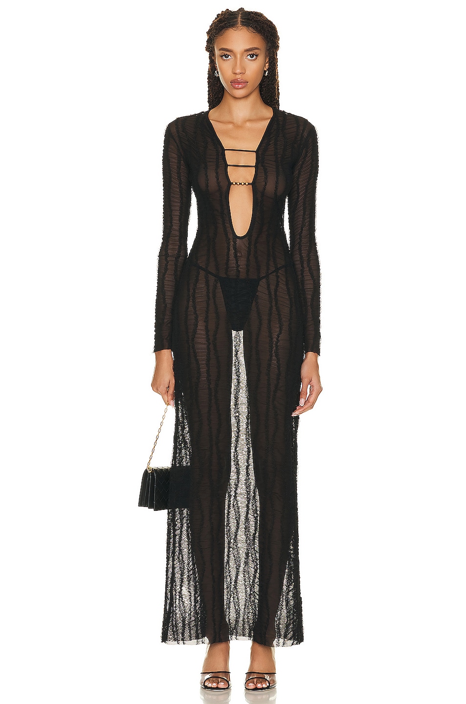 Image 1 of Zeynep Arcay Tulle Midi Dress in Black