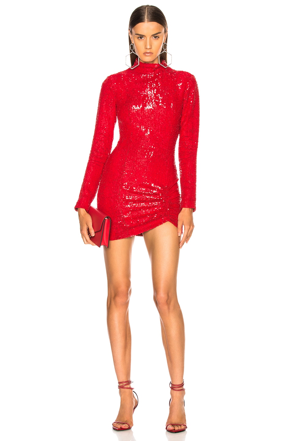 Image 1 of Zeynep Arcay Mini Sequin Dress in Red
