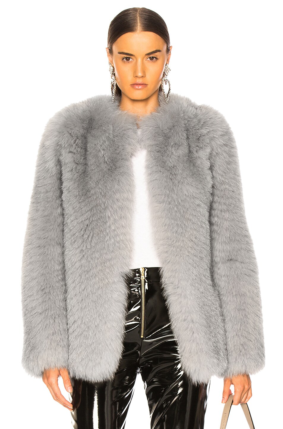 Image 1 of Zeynep Arcay Short Fox Fur Jacket in Grey