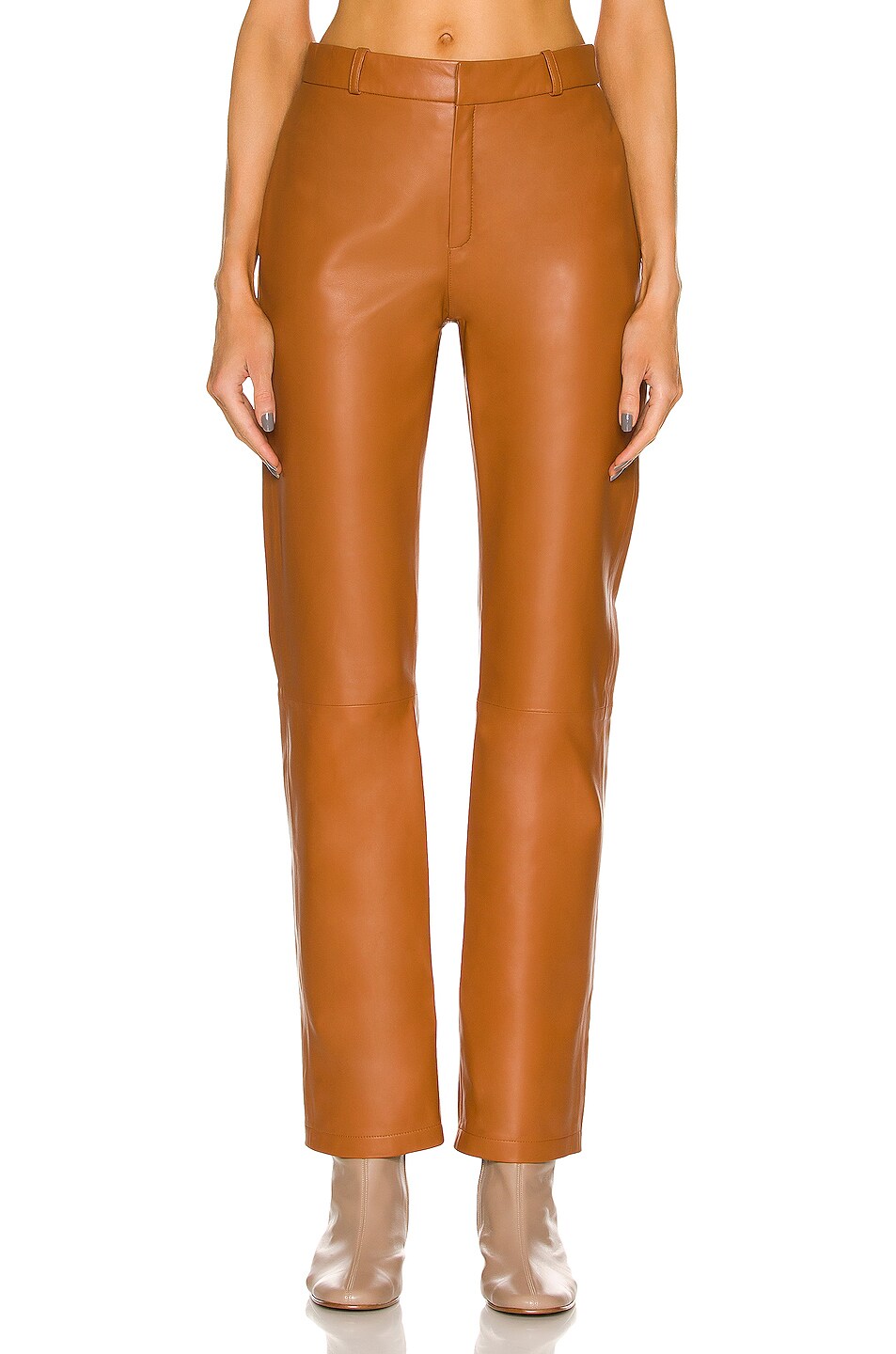 Image 1 of Zeynep Arcay Seventies Midwest Leather Pant in Saddle