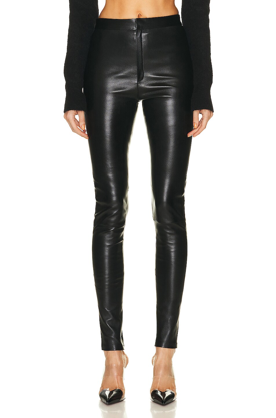 Image 1 of Zeynep Arcay Skinny Leather Pant in Black