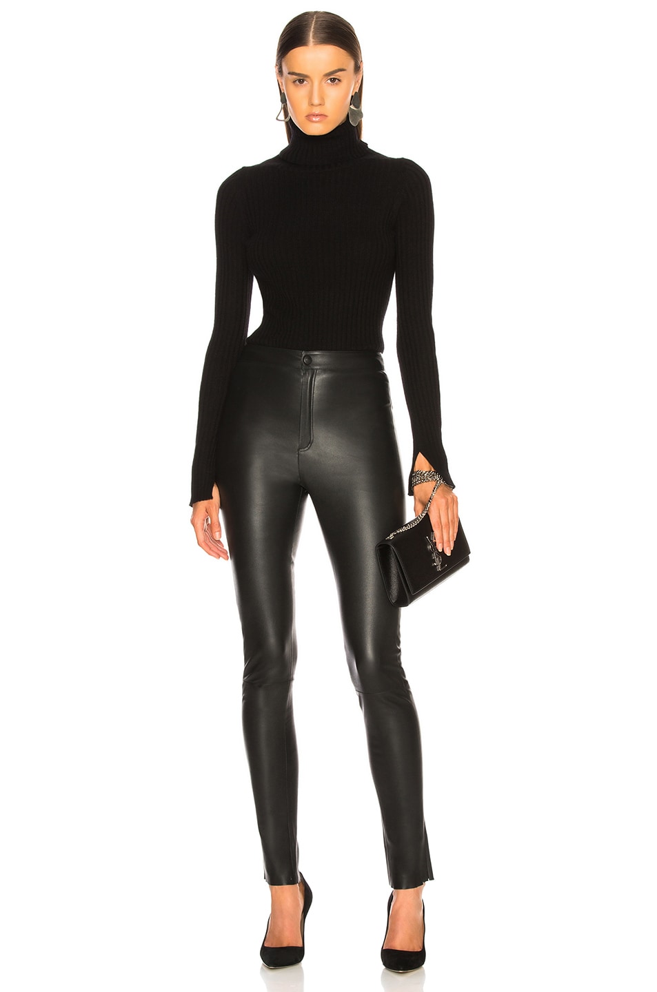 high waisted leather pants