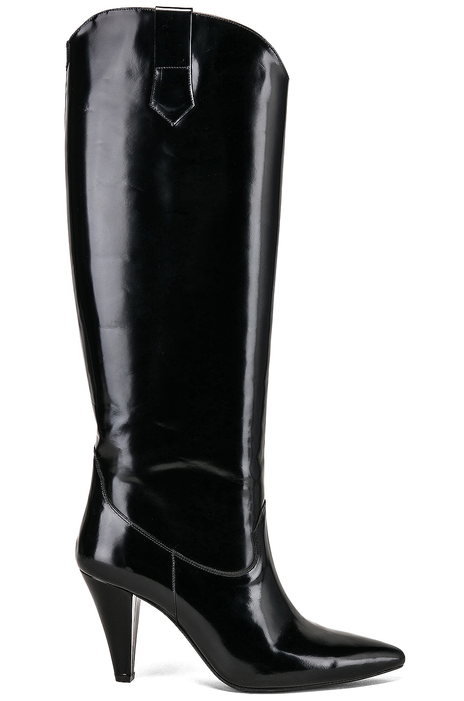 Image 1 of Zeynep Arcay Patent Leather Knee High Boots in Black