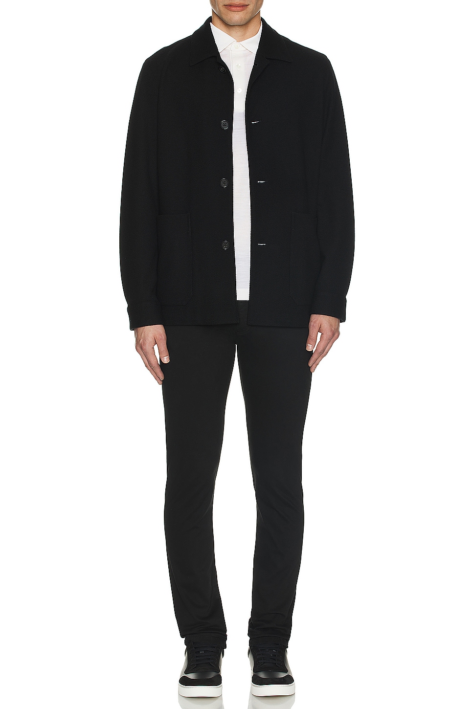 Image 1 of Zegna Stretch Gabardine Denim Jeans in Black