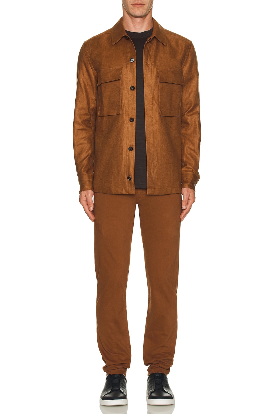 Image 1 of Zegna Stretch Gabardine Denim Jeans in Dark Foliage