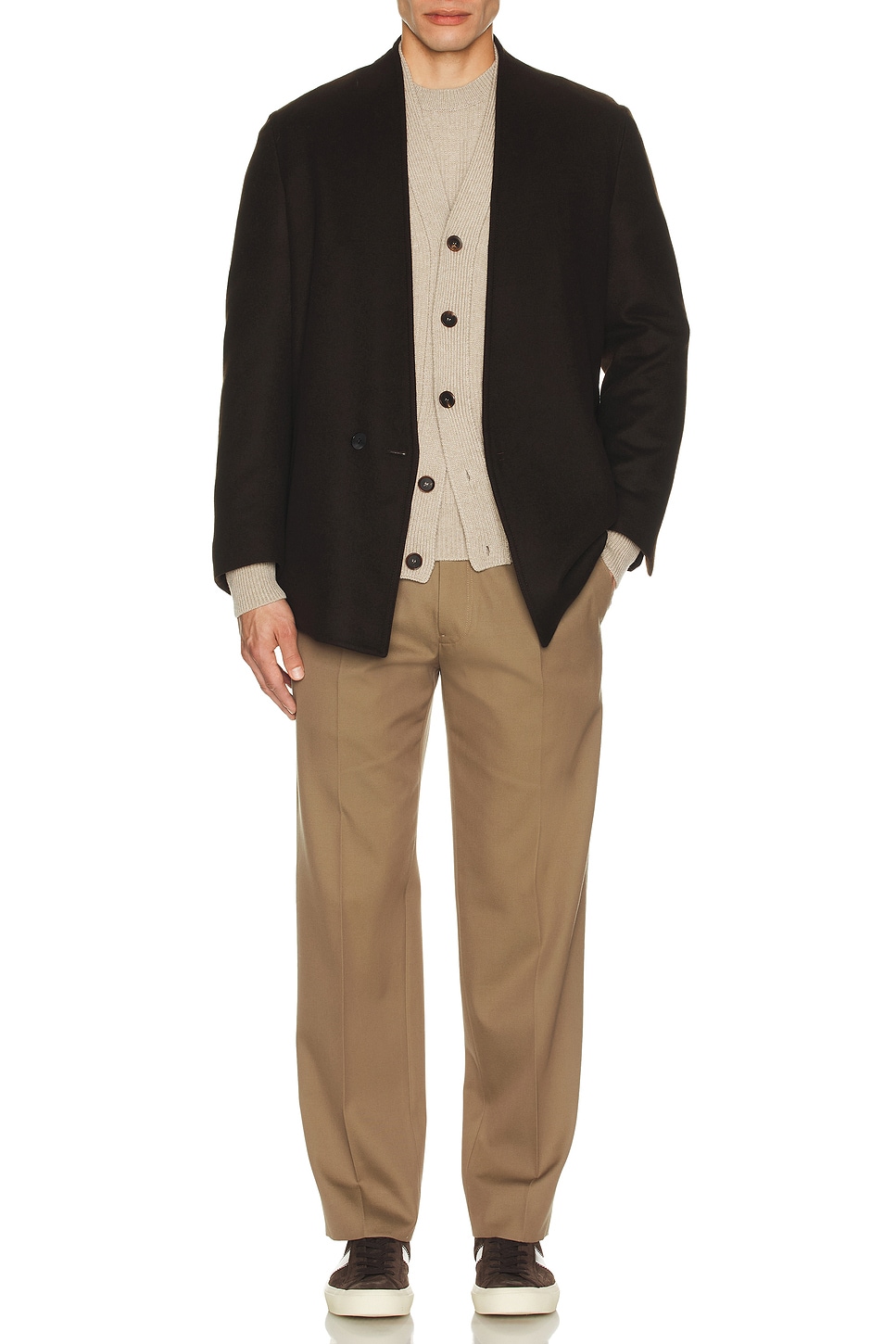 Image 1 of Zegna Oasi Crew Neck in Light Taupe