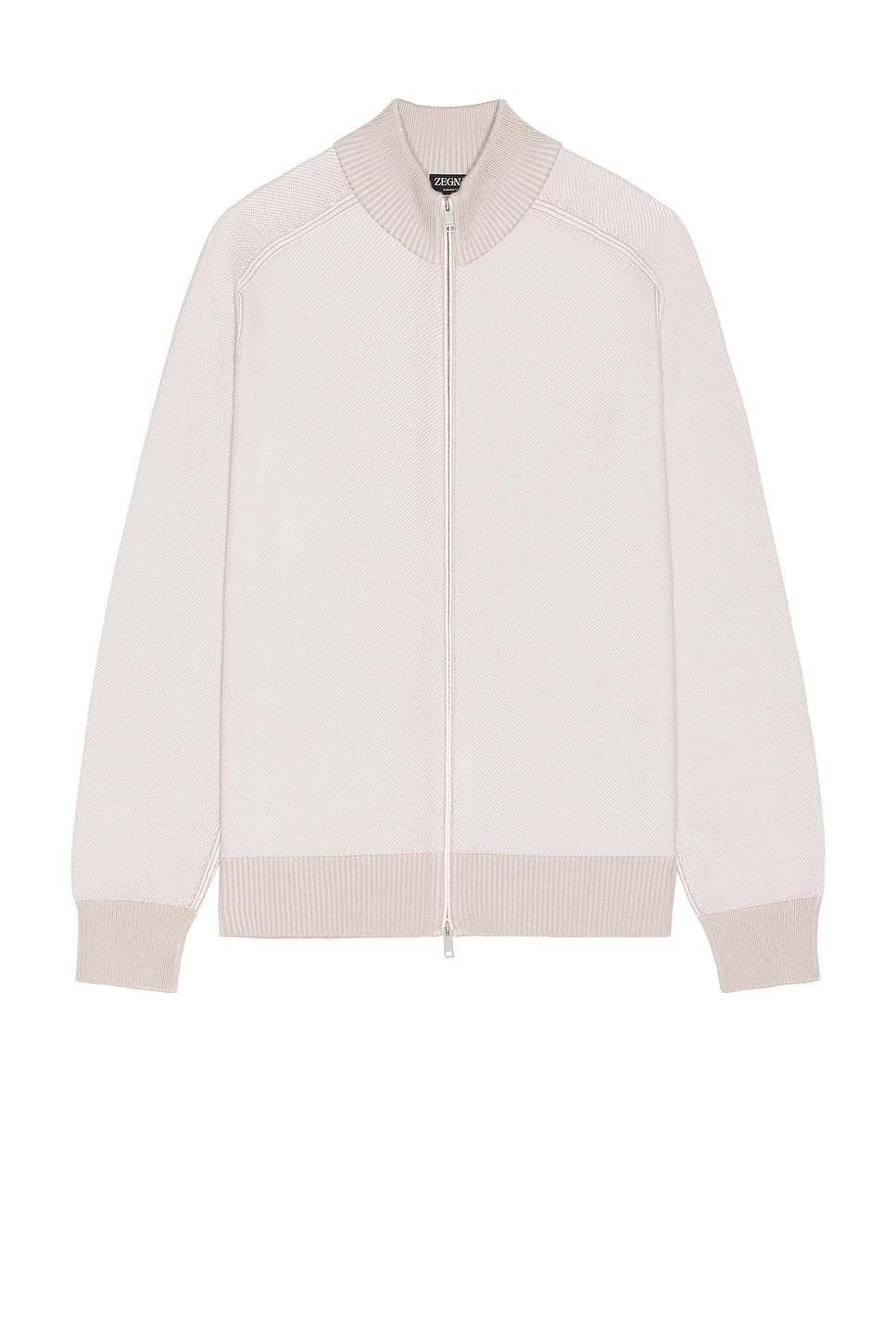 Image 1 of Zegna Cashseta Full Zipper Sweater in Beige