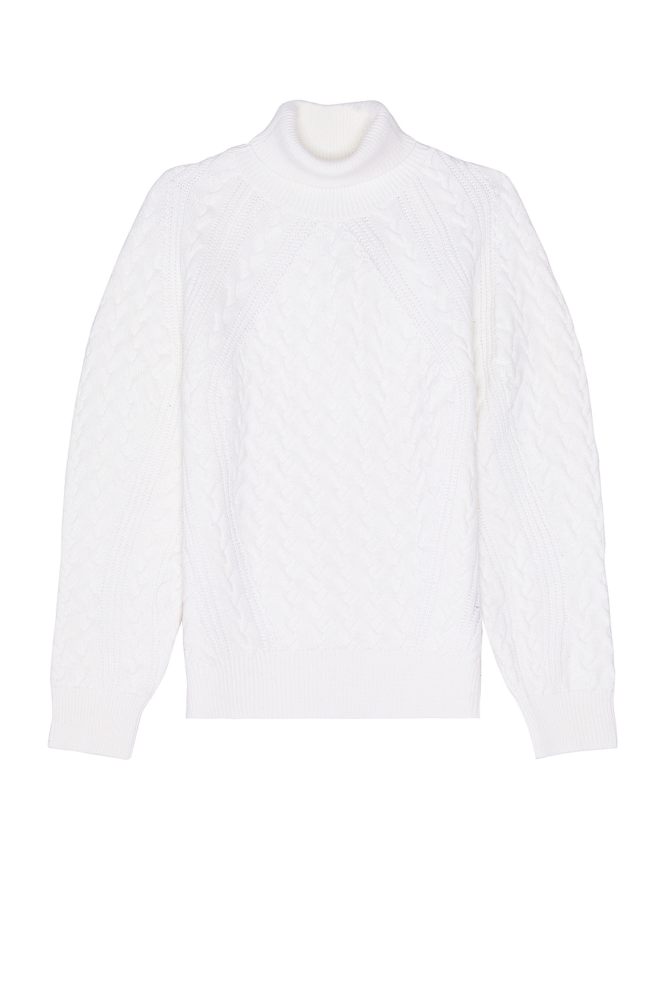 Image 1 of Zegna Techmerino Cable Turtleneck Sweater in White