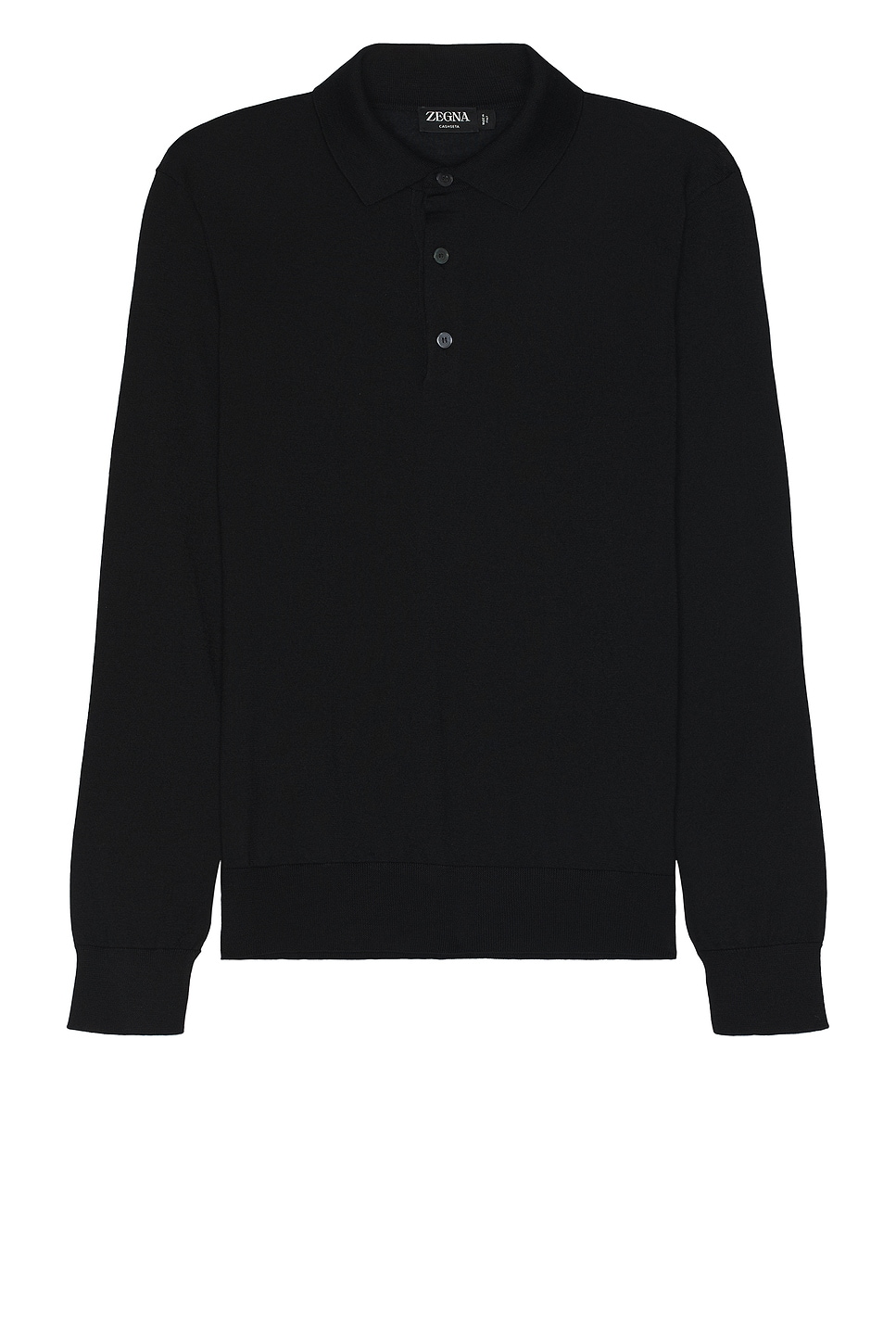 Image 1 of Zegna Casheta Long Sleeve Polo in Black