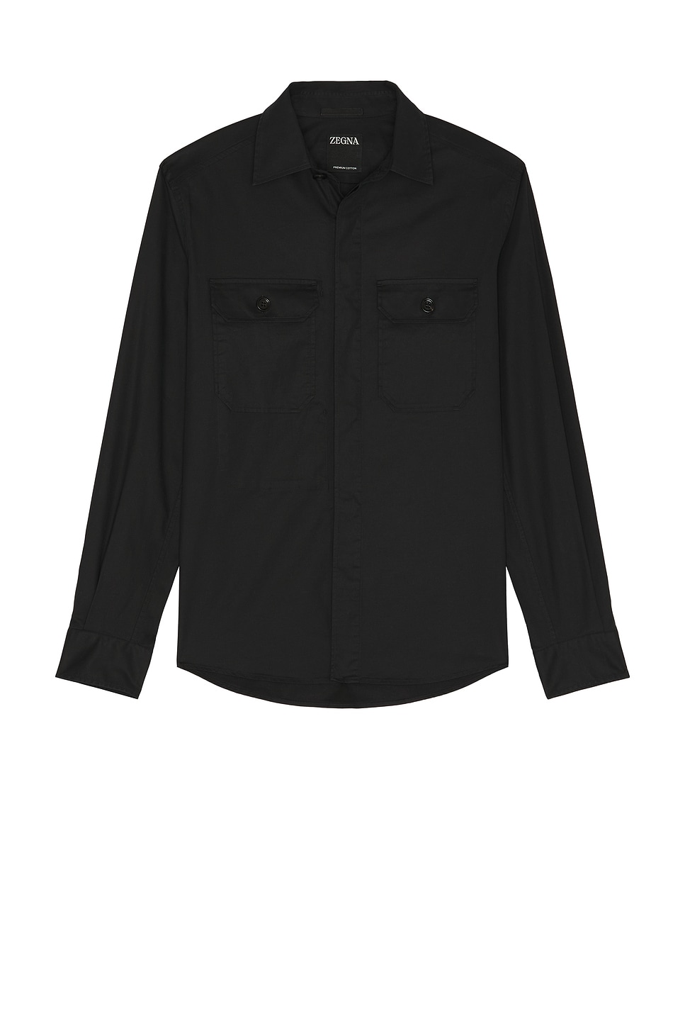 Image 1 of Zegna Premium Cotton Overshirt in Black