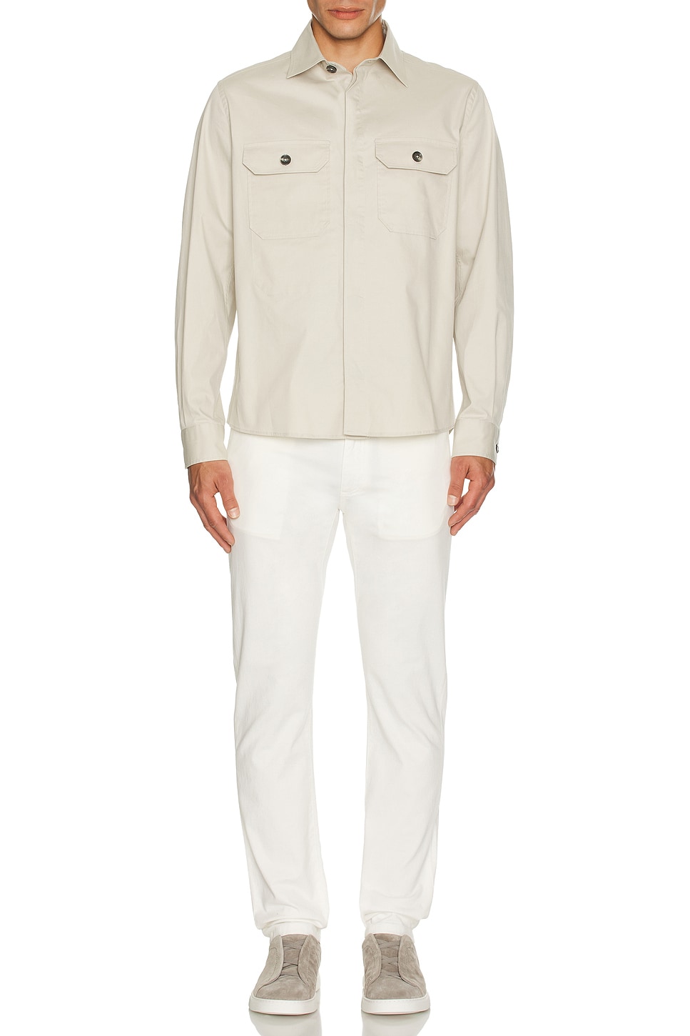 Image 1 of Zegna Premium Cotton Overshirt in White