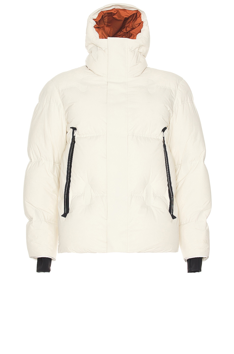 Image 1 of Zegna Laminated Nylon Hooded Jacket in Light Beige