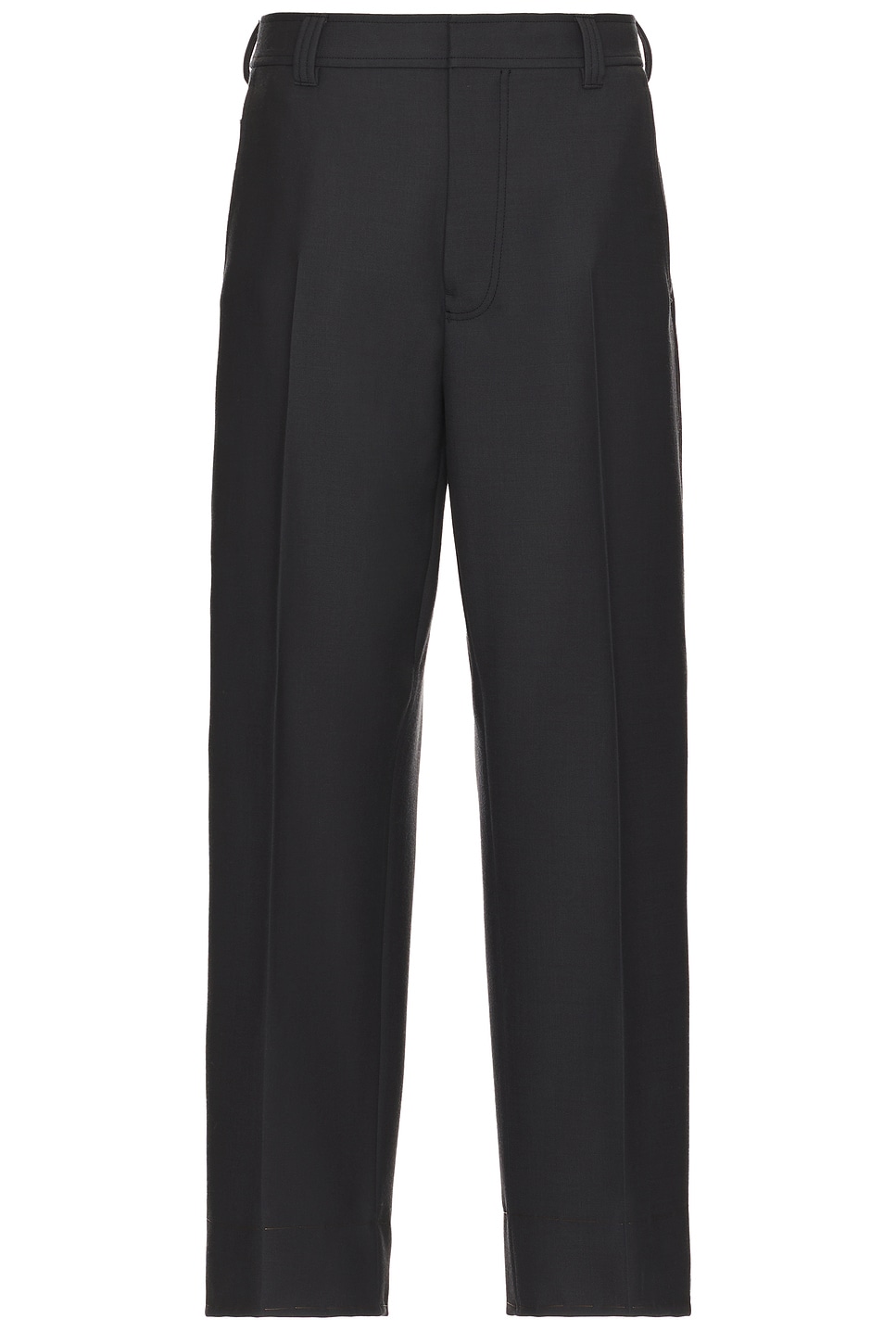 Image 1 of Zegna Flat Front 5 Pocket Wool Trousers in Medium Grey