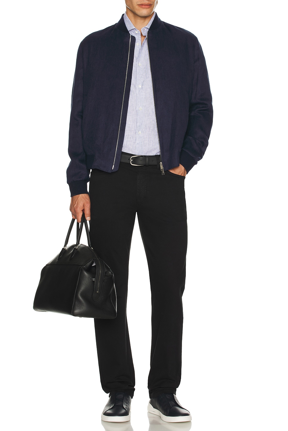 Image 1 of Zegna Stretch Gabardine Pants in Black
