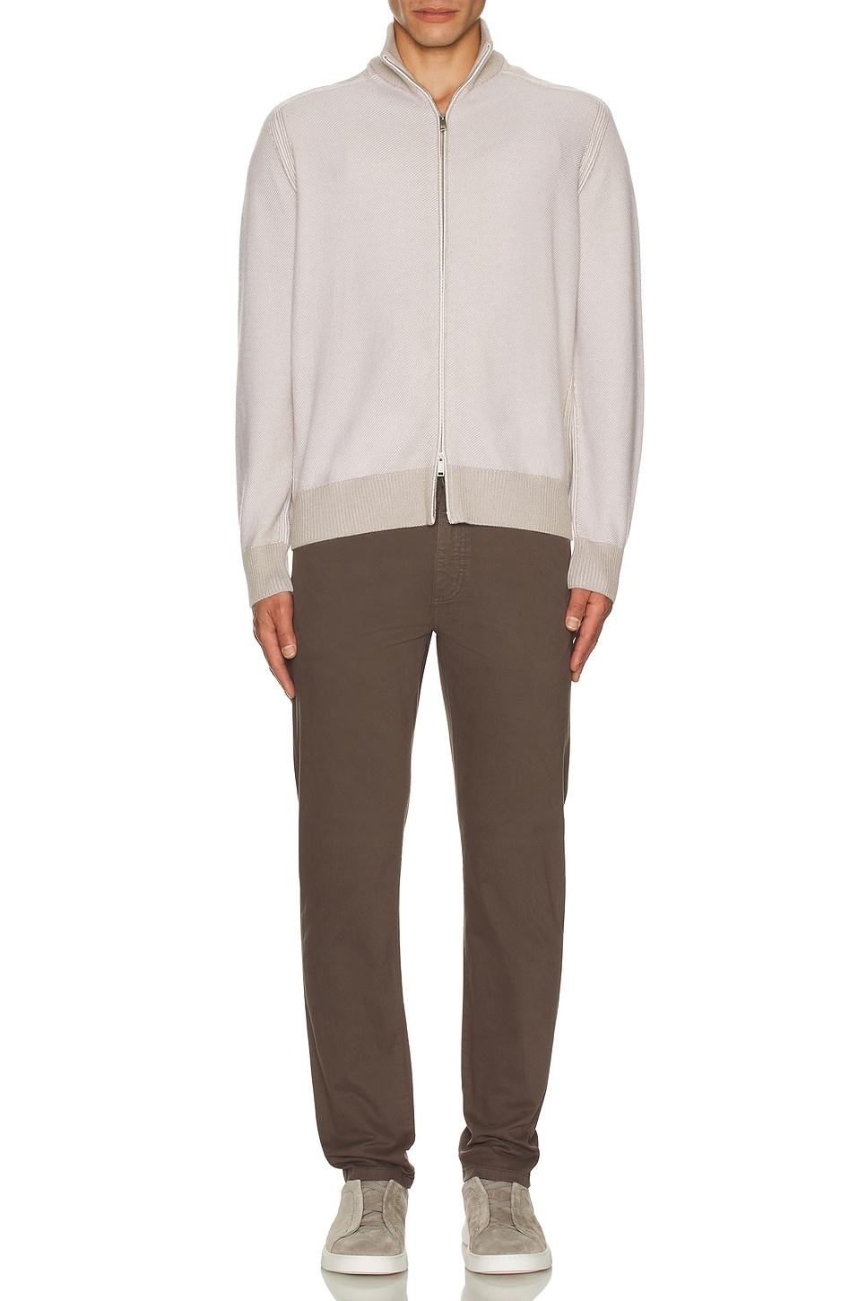 Image 1 of Zegna Stretch Gaberdine Pants in Dark Taupe