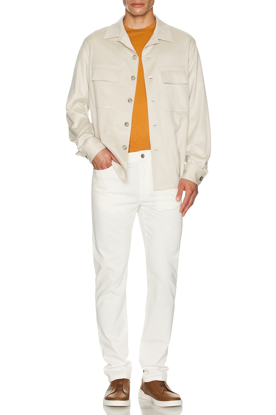 Image 1 of Zegna Pure Cotton T-Shirt in Sentiero