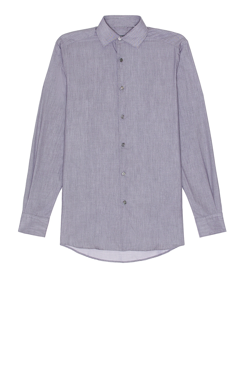 Image 1 of Zegna Detachable Stays Long Sleeve Shirt in Light Grey