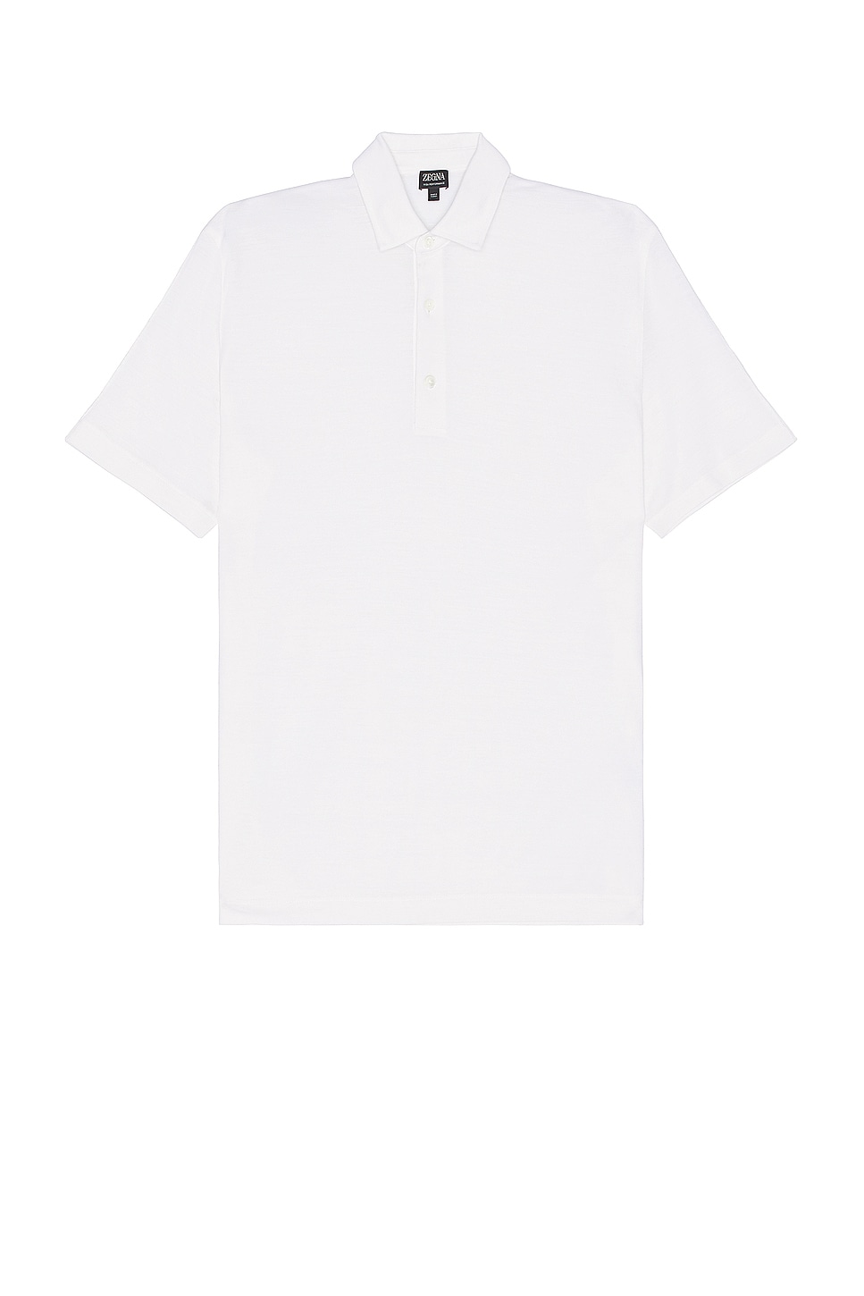 Image 1 of Zegna High Performance Piquet Short Sleeve Polo in White