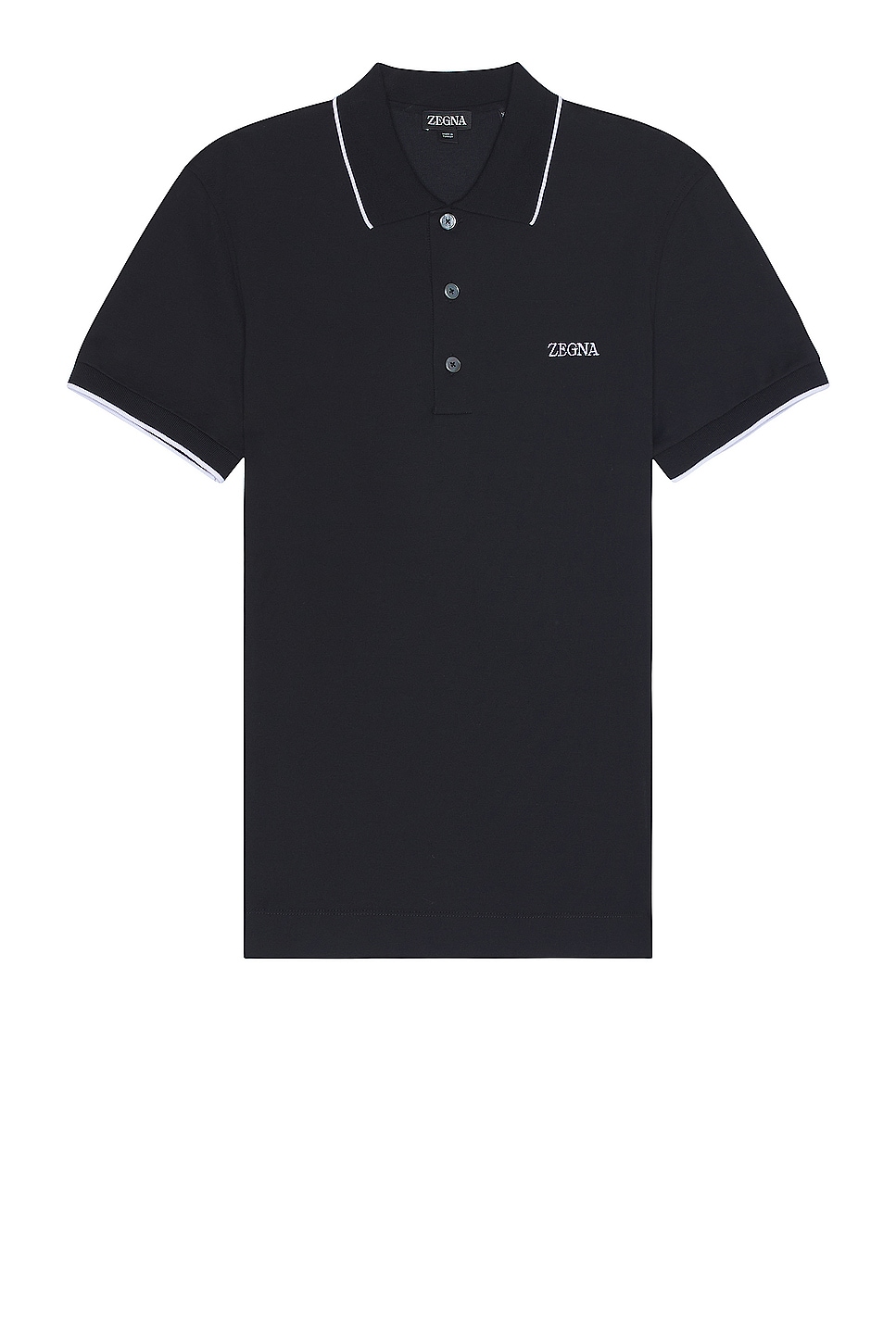 Image 1 of Zegna Short Sleeve Polo in Black