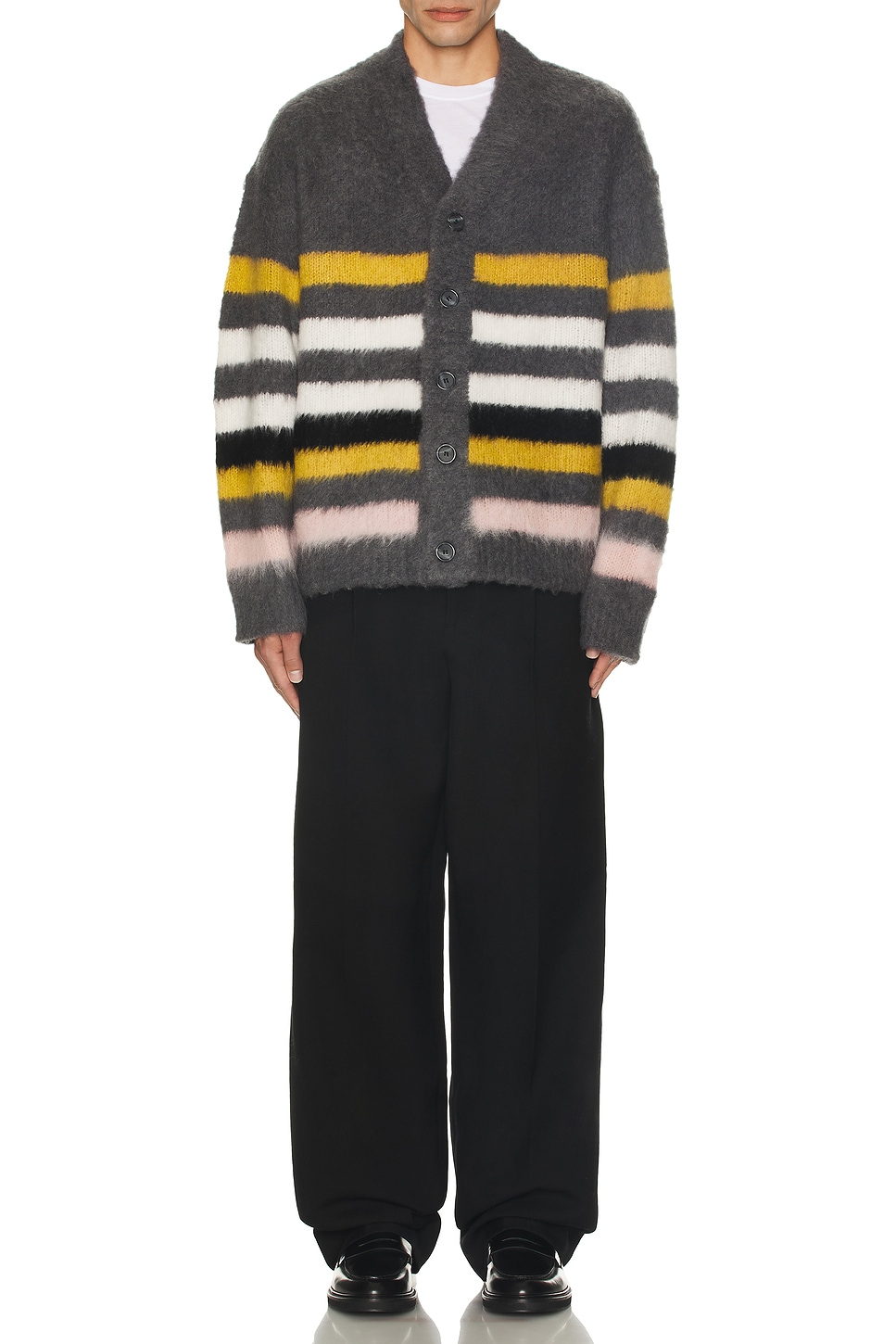 Image 1 of Zankov Tommy V Neck Cardigan in Anthracite Multi