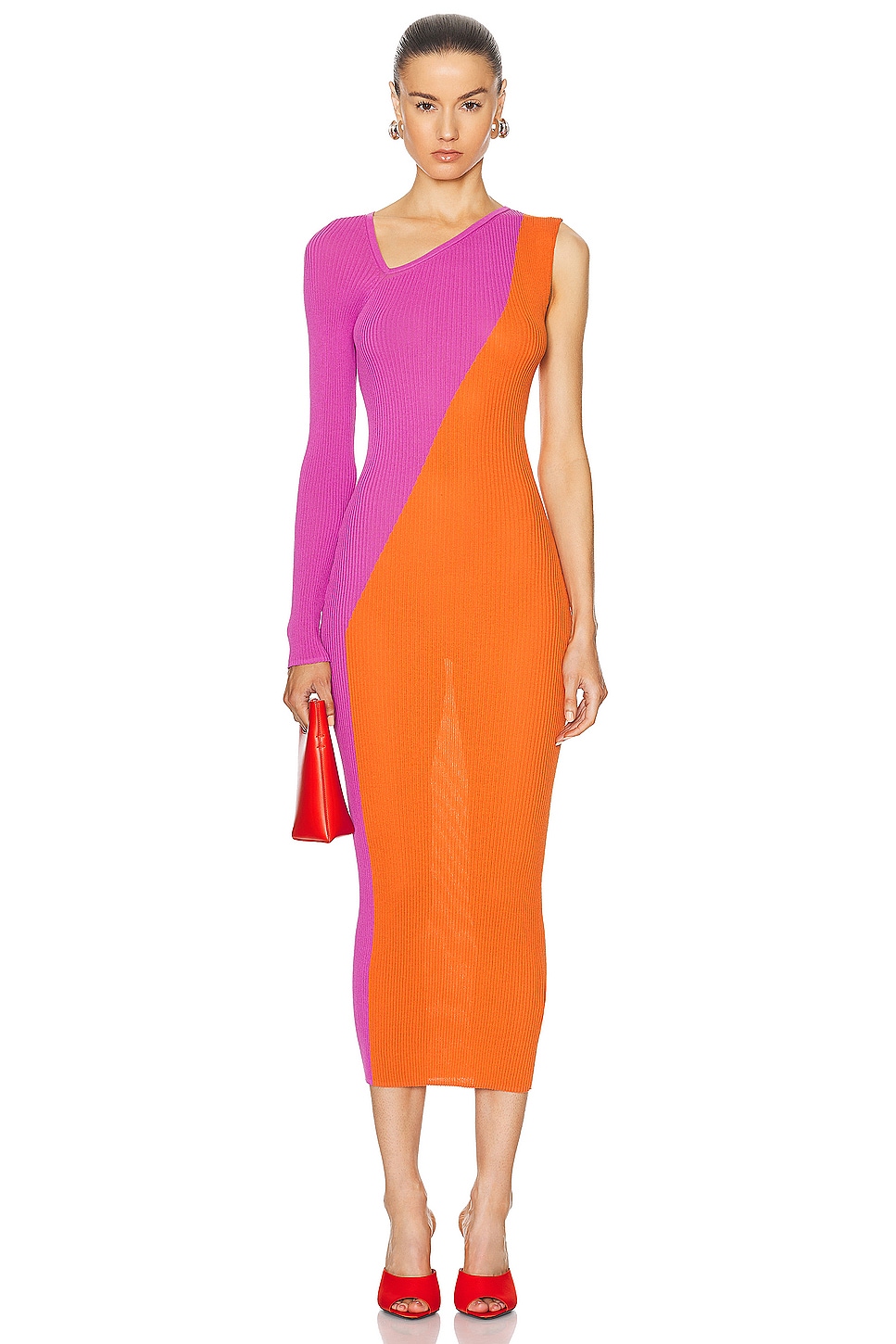 Lakshimi Dress in Fuchsia,Orange