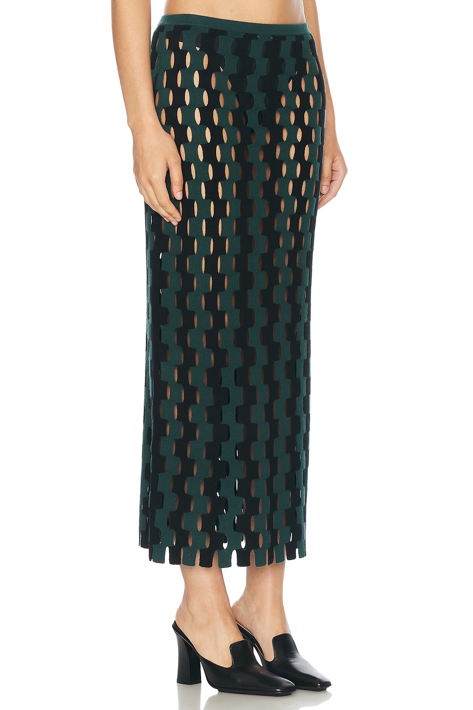 Shop Zankov Marshall Skirt In Eucalyptus & Black