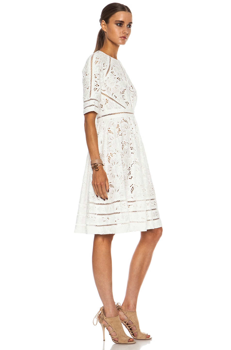 Zimmermann Roamer Day Cotton Dress in White FWRD